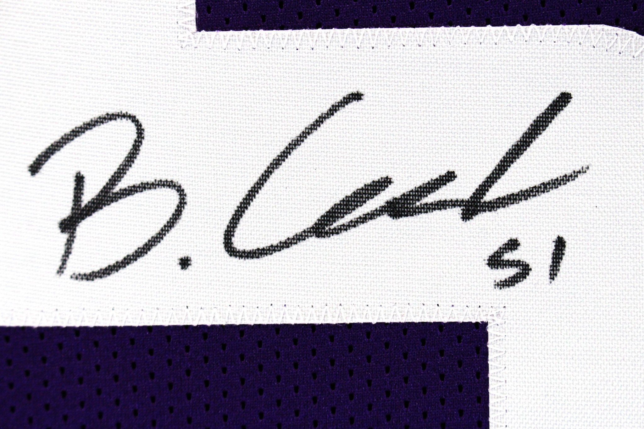 Blake Cashman Autographed/Signed Pro Style XL Purple Jersey Beckett WIT 52784