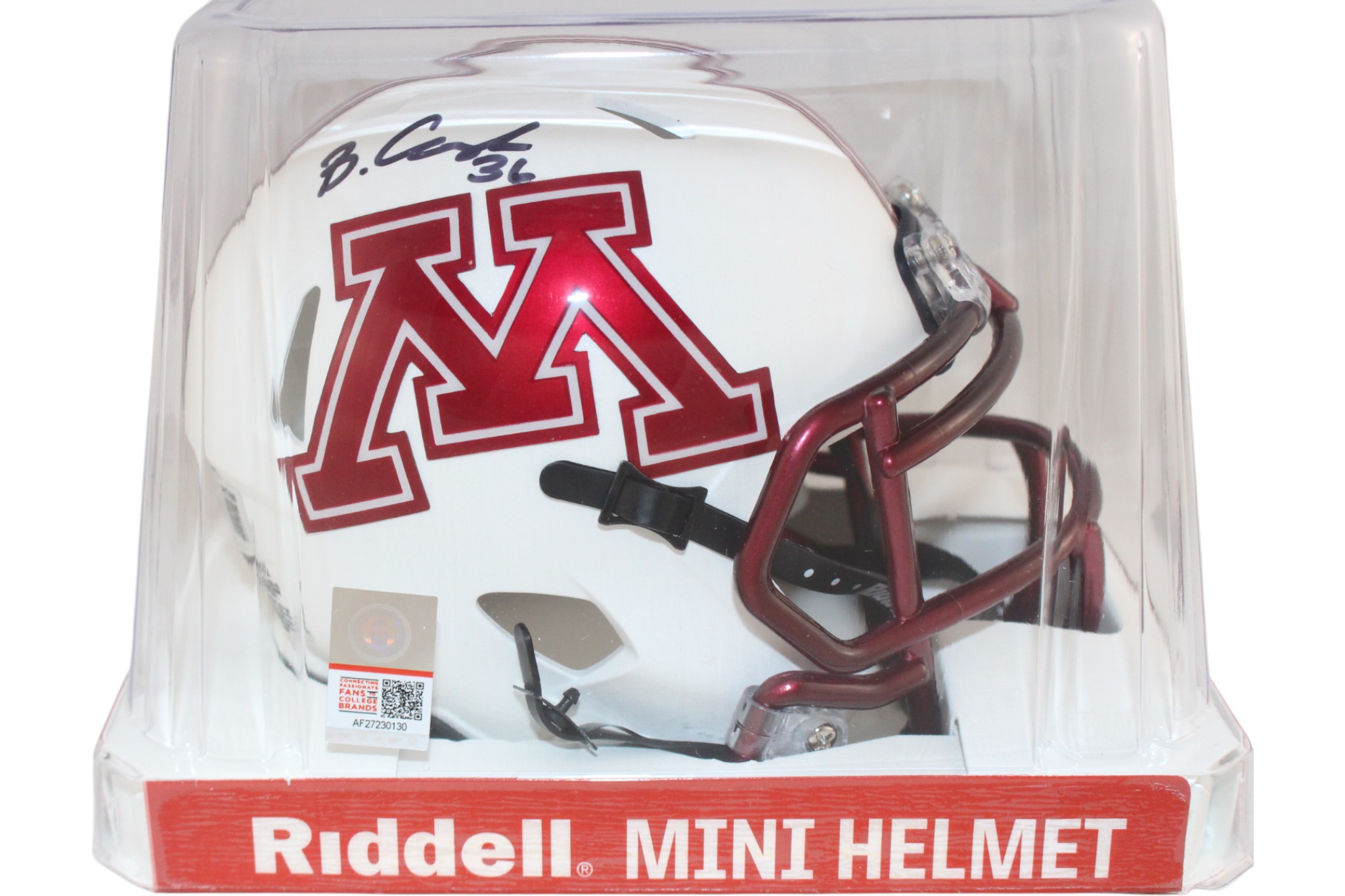 Blake Cashman Autographed Minnesota Gophers Mini Helmet Beckett Witness 52790 5 Blake Cashman Autographed Minnesota Gophers Mini Helmet Beckett Witness 52790