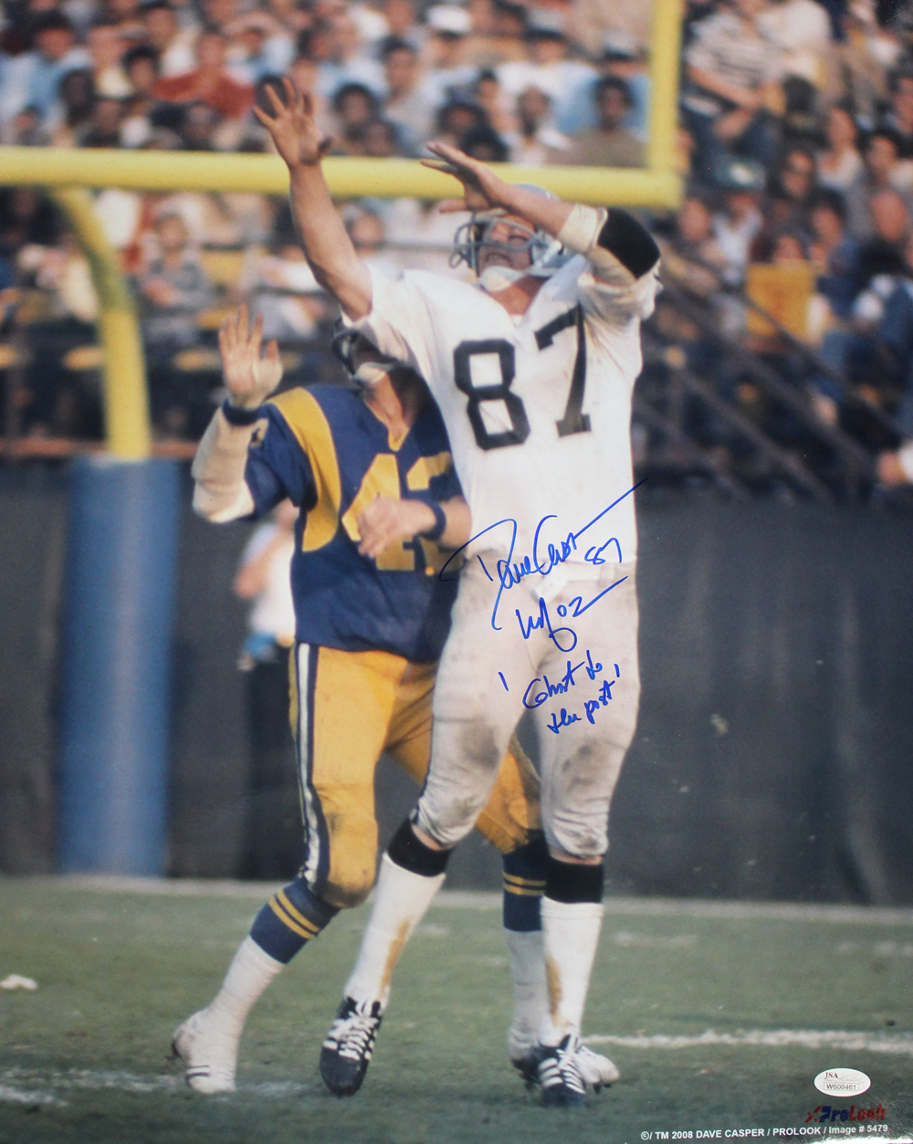 Dave Casper Autographed Oakland Raiders 16x20 Photo Ghost To The Past JSA
