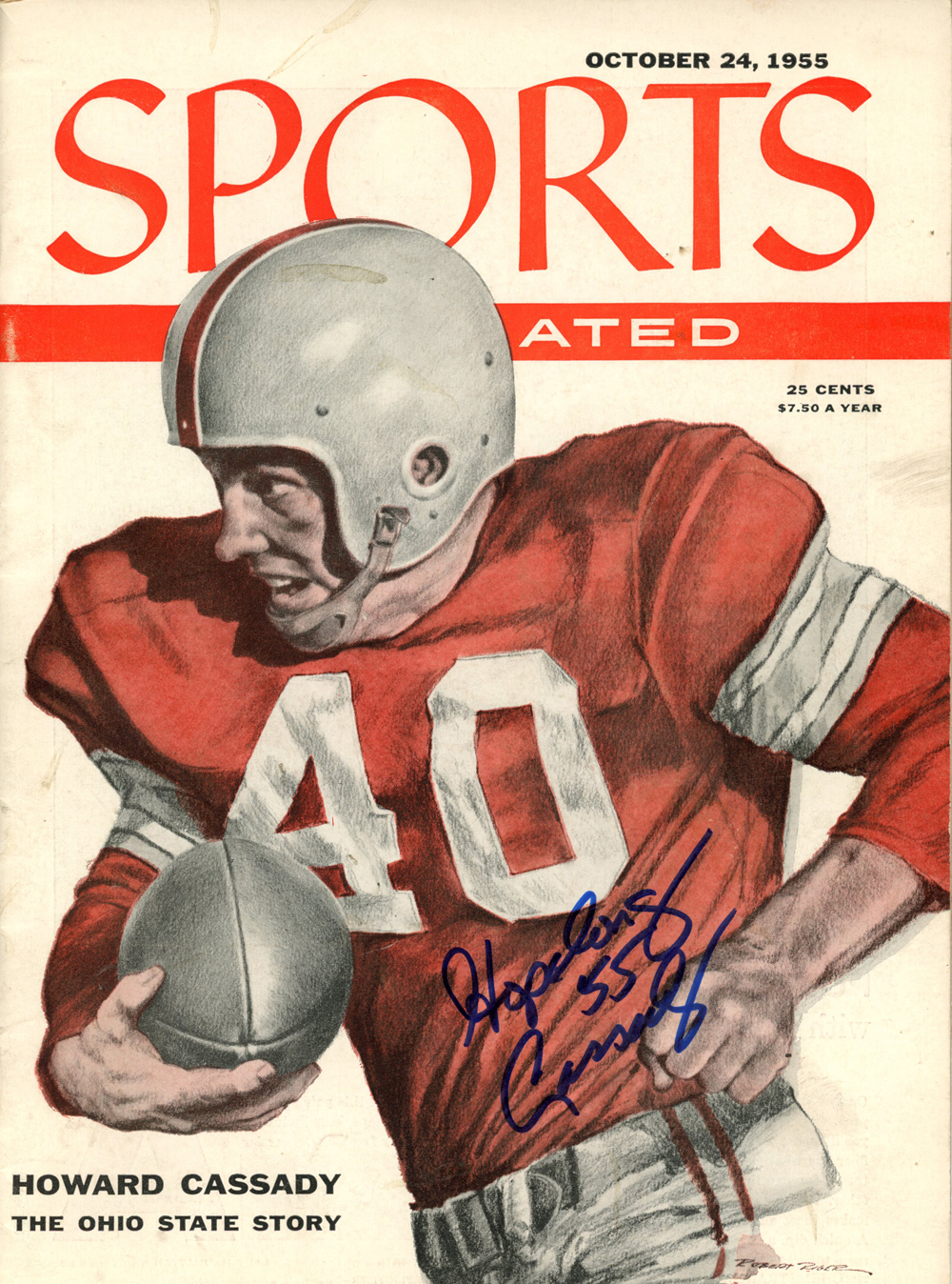 Hopalong Cassady Autographed 10/24/1955 Sports Illustrated Magazine JSA