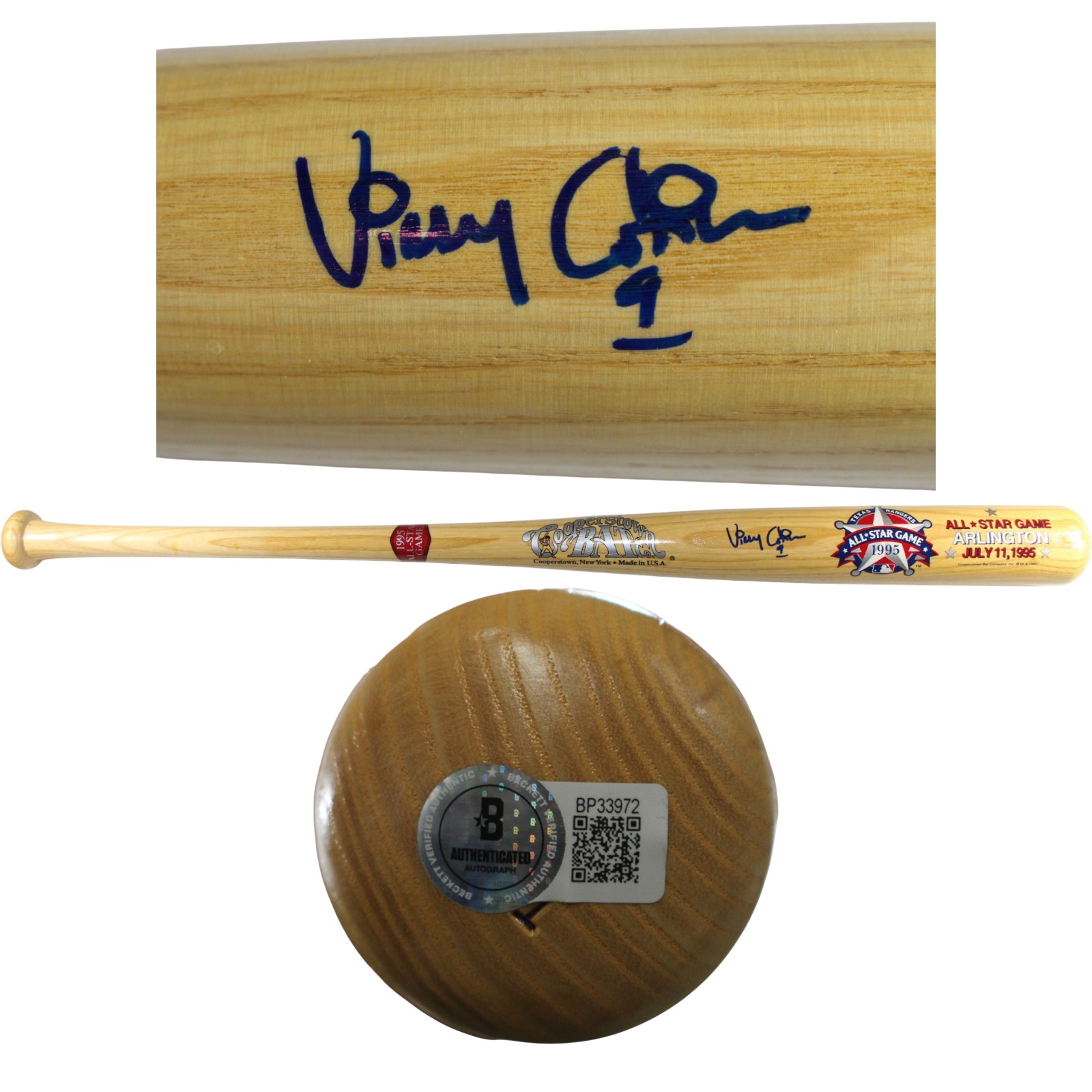 Vinny Castilla Autographed Colorado Rockies 1995 All Star Game Bat Beckett 53410