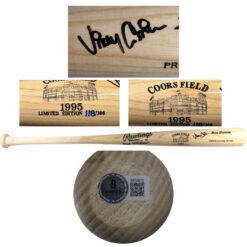 Vinny Castilla Signed Colorado Rockies '95 Coors Field Bat 118/300 Beckett 53415