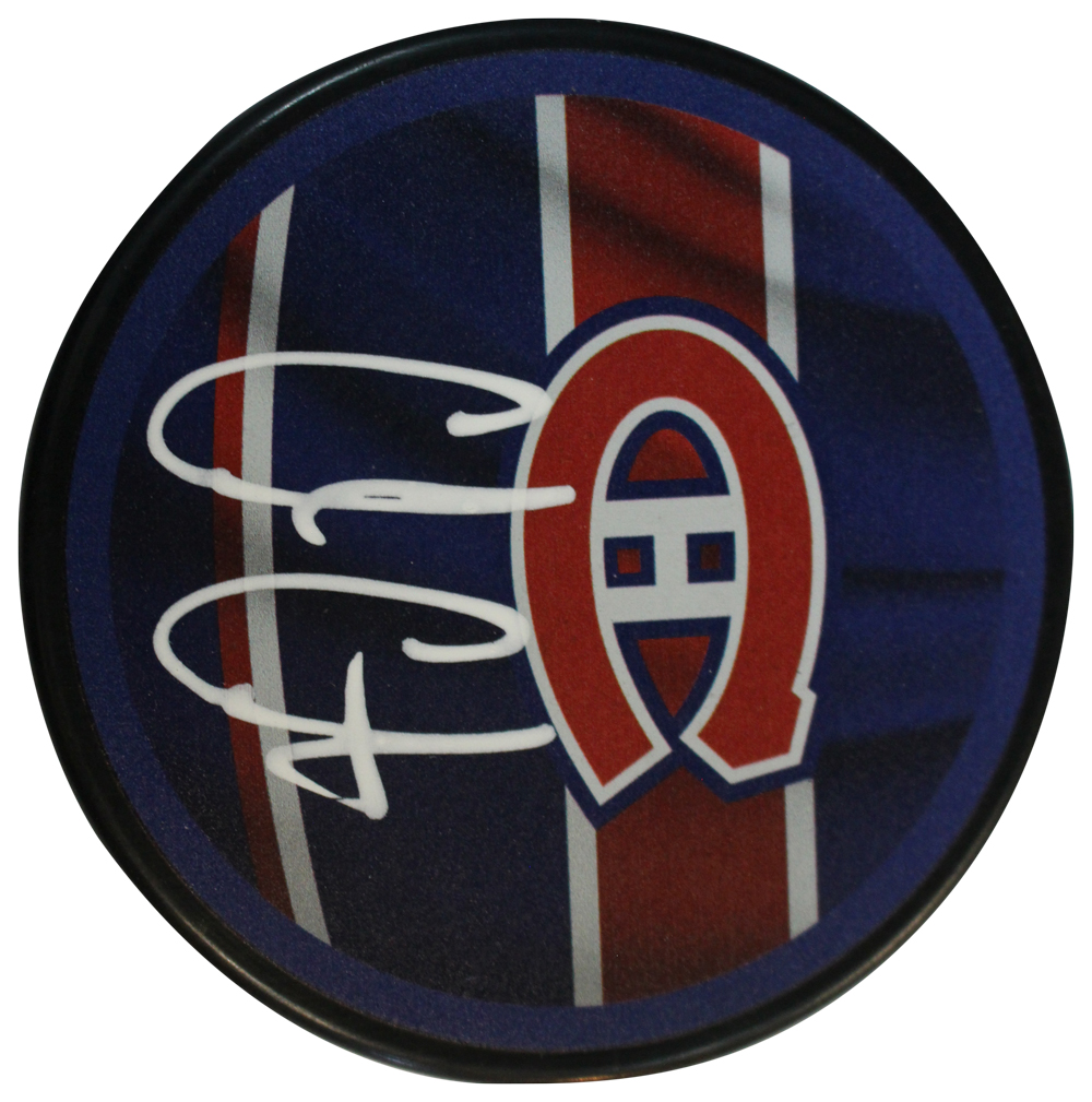 Cole Caufield Signed Montreal Canadiens Reverse Retro Hockey Puck Fanatics