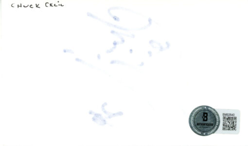 Chuck Cecil Autographed Green Bay Packers Index Card Beckett 45338