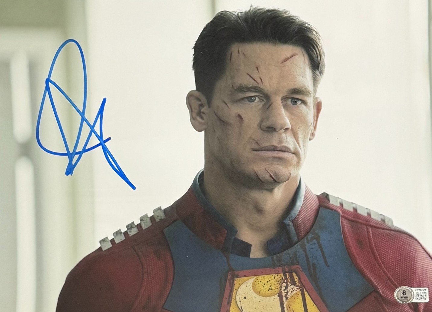 John Cena Autographed/Signed/Signed Peacemaker 11x14 Photo Beckett 54312