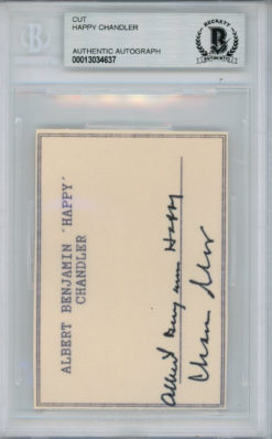 Albert Benjamin Happy Chandler Autographed Cut Commisioner Beckett Slab