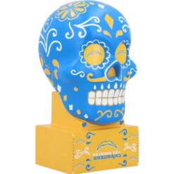 Los Angeles Chargers Team Color Sugar Skull Statue Evergreen New 38497