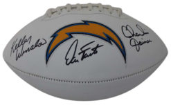 San Diego Chargers Triplets Signed Logo Football Fouts Winslow Joiner JSA 24024