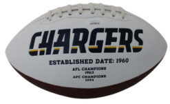 San Diego Chargers Triplets Signed Logo Football Fouts Winslow Joiner JSA 24024