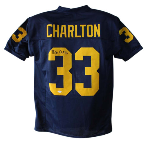 Taco Charlton Autographed Michigan Wolverines Blue XL Jersey JSA 23994
