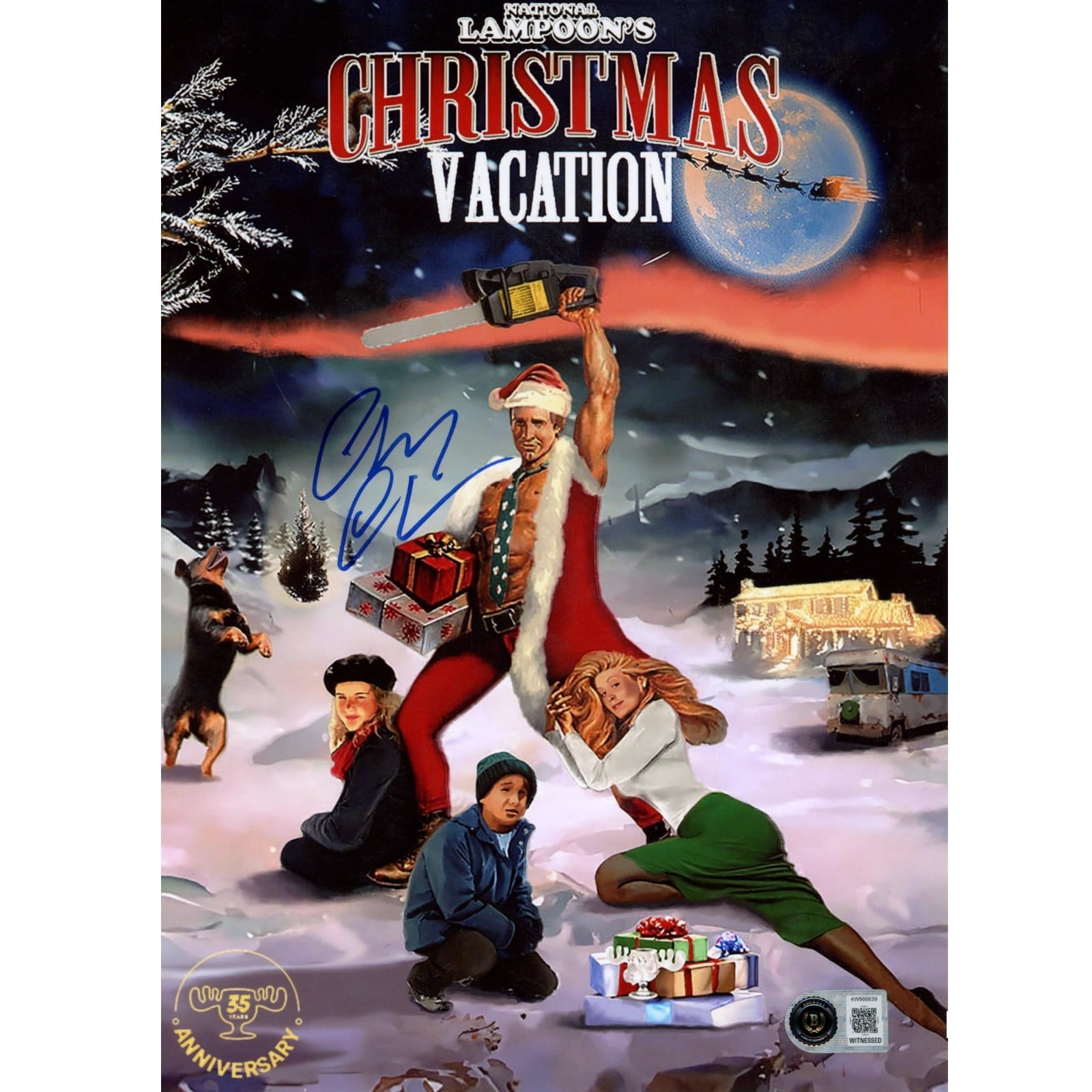 Chevy Chase Autographed/Signed Christmas Vacation 11x14 Photo Beckett WIT 58274