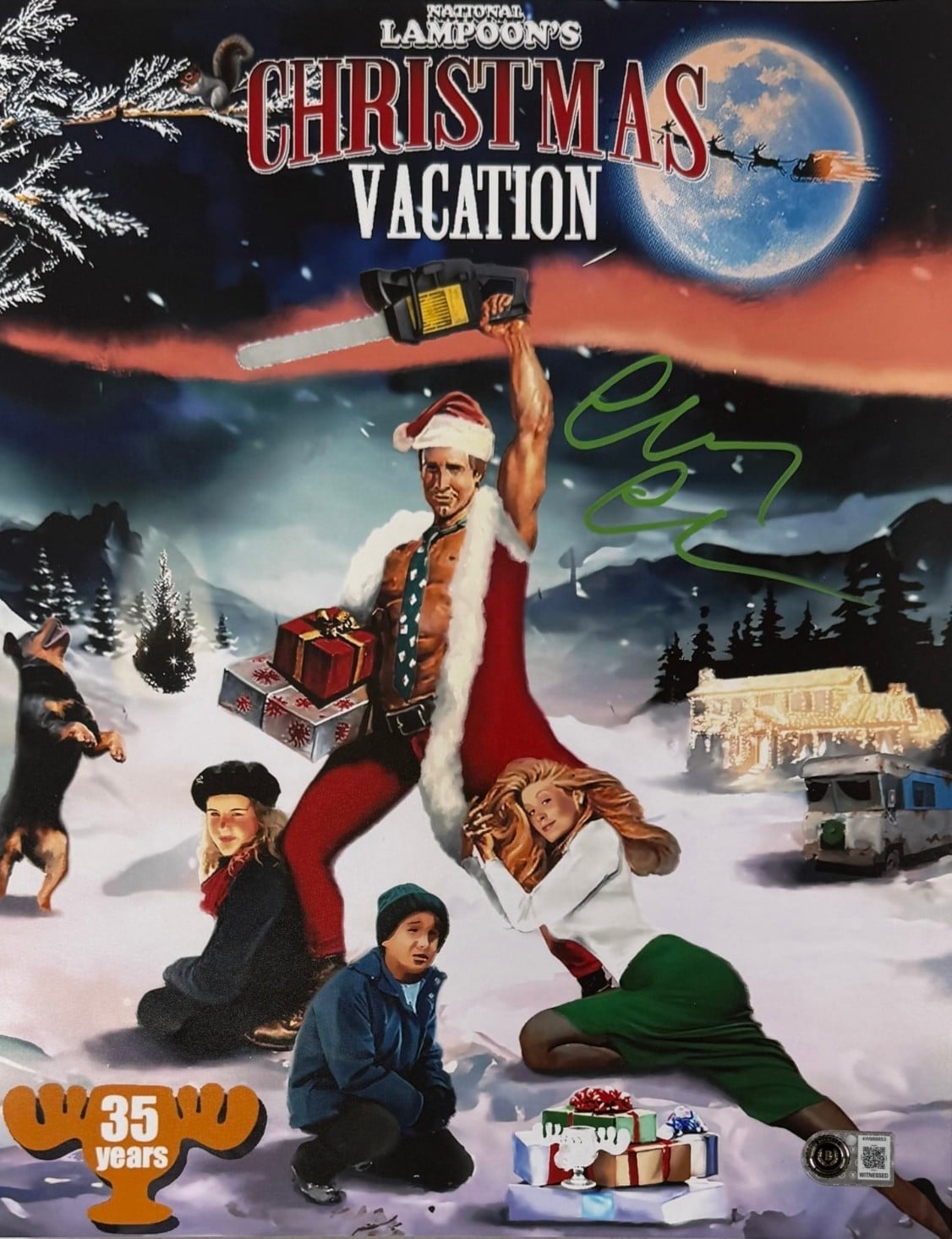 Chevy Chase Autographed/Signed Christmas Vacation 11x14 Photo Beckett WIT 58276