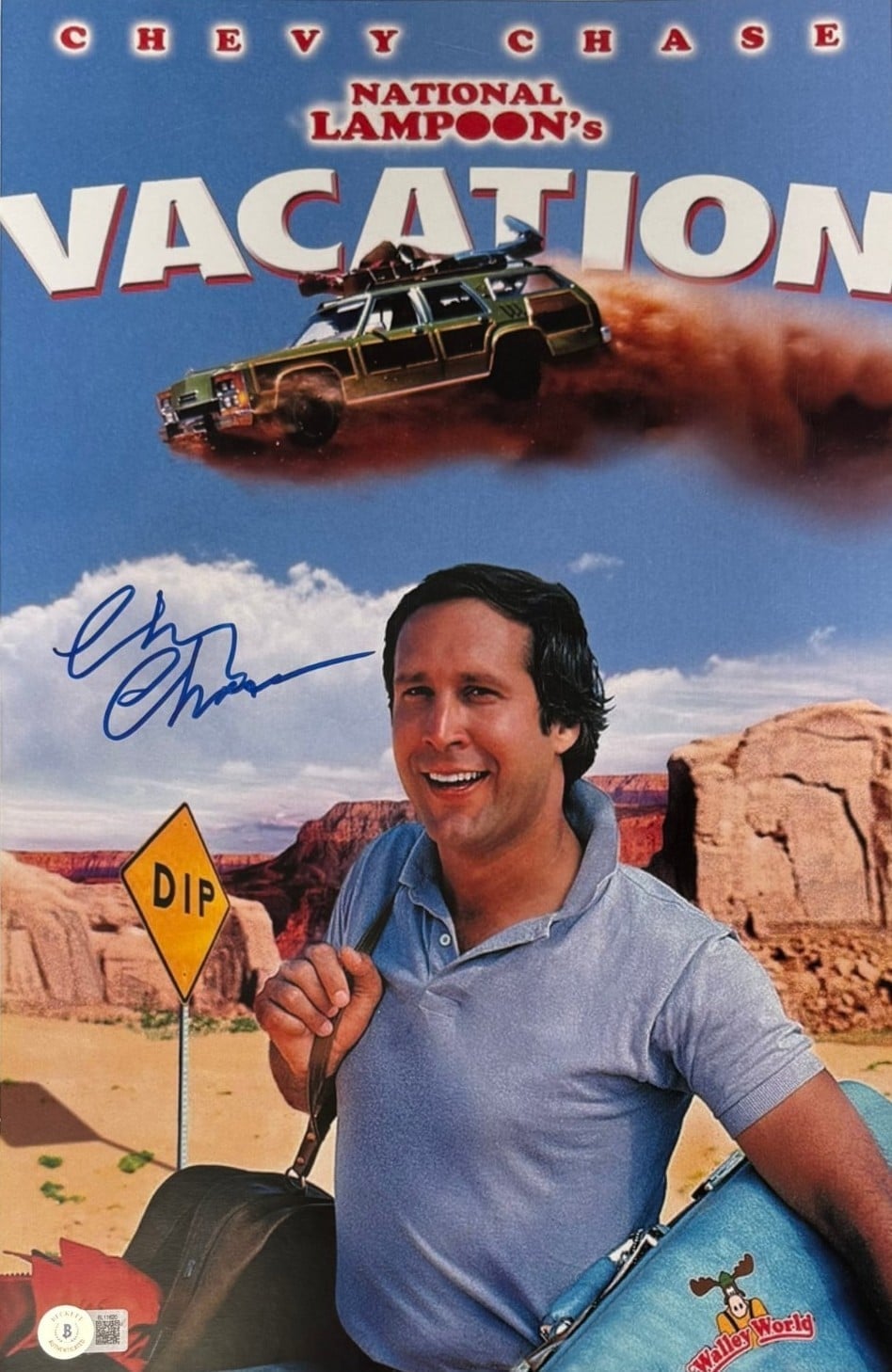 Chevy Chase Autographed/Signed Vacation 11x17 Photo Beckett WIT 58280