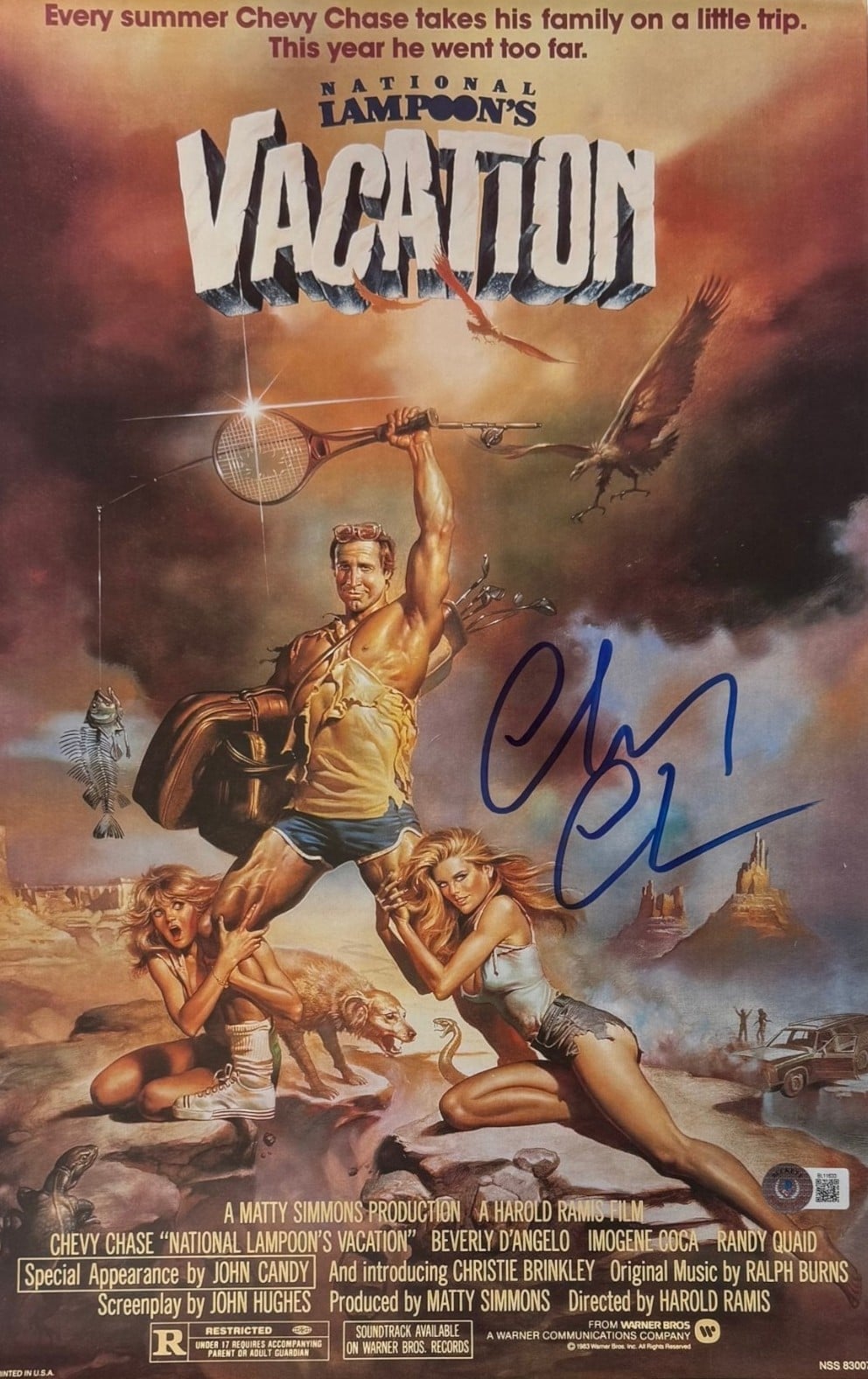 Chevy Chase Autographed/Signed Vacation 11x17 Photo Beckett WIT 58278