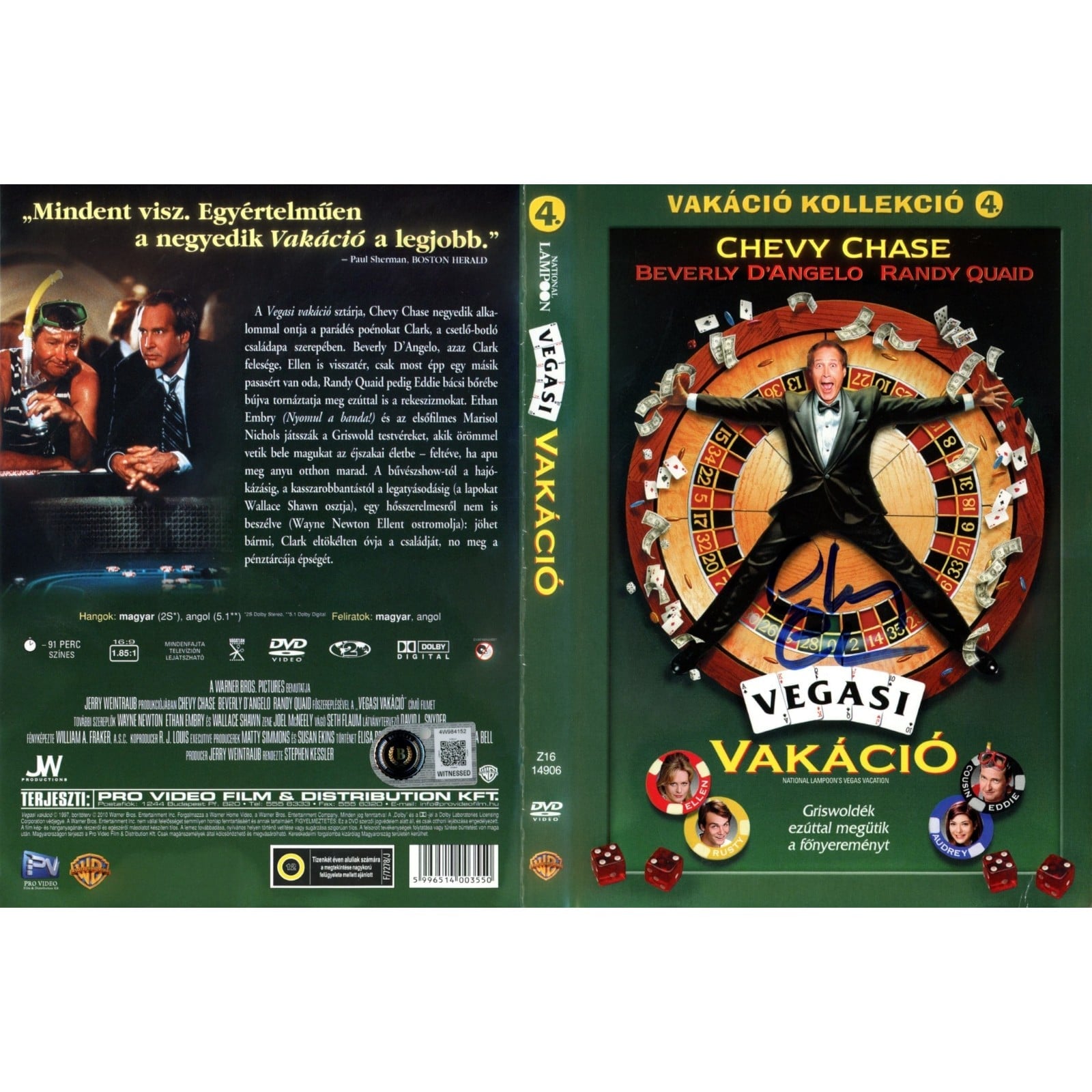 Chevy Chase Autographed/Signed Vegas Vacation DVD Cover Beckett WIT 58299