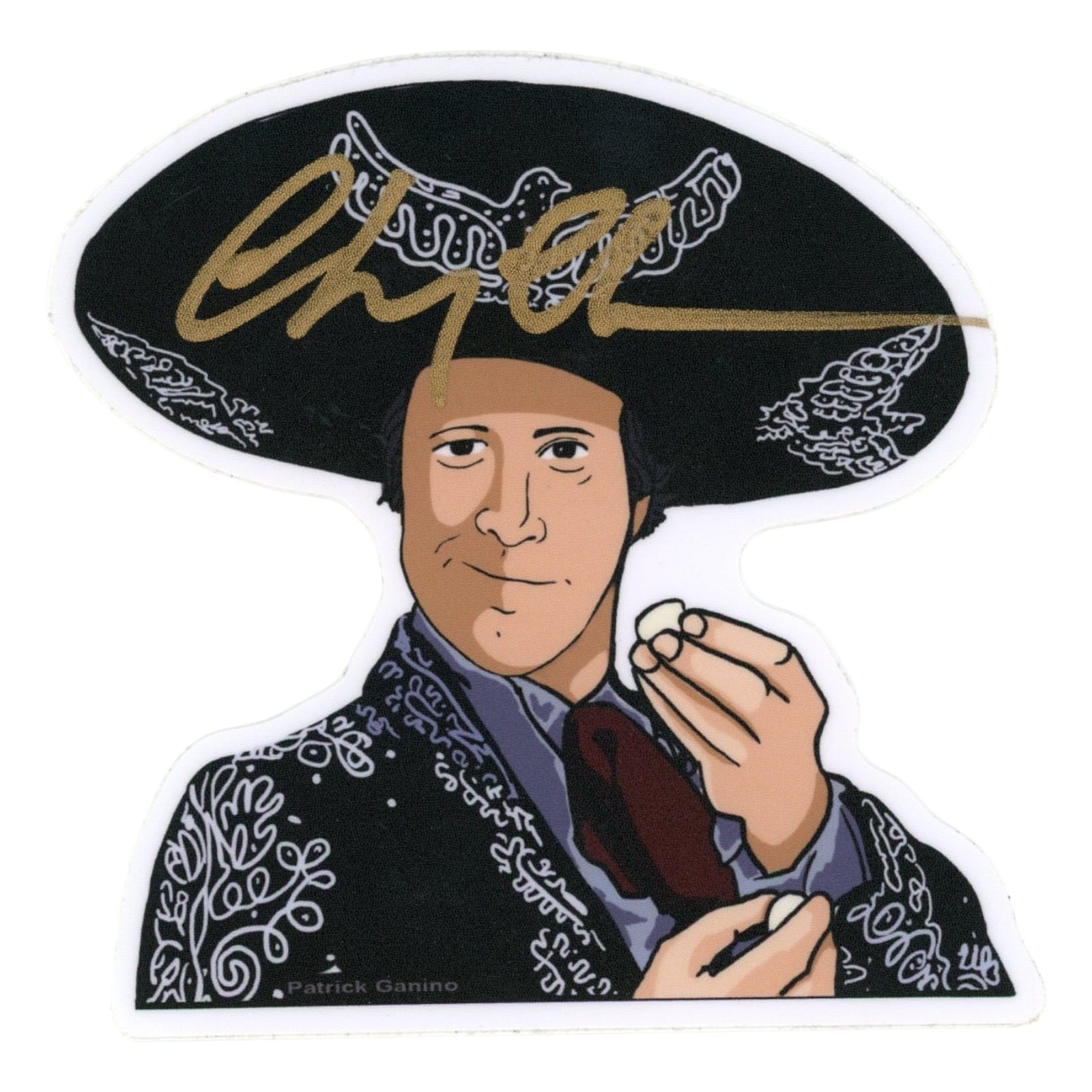 Chevy Chase Autographed/Signed Three Amigos Sticker Beckett Witness 58295