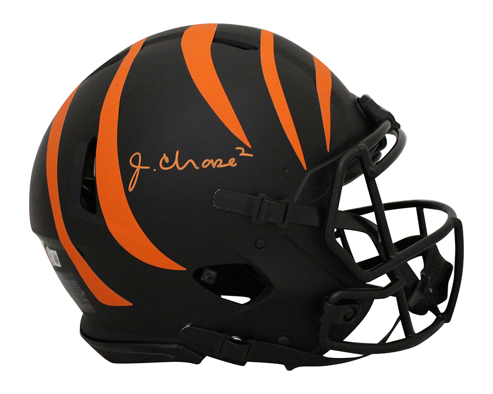 Ja'Marr Chase Autographed Cincinnati Bengals Authentic Eclipse Helmet BAS