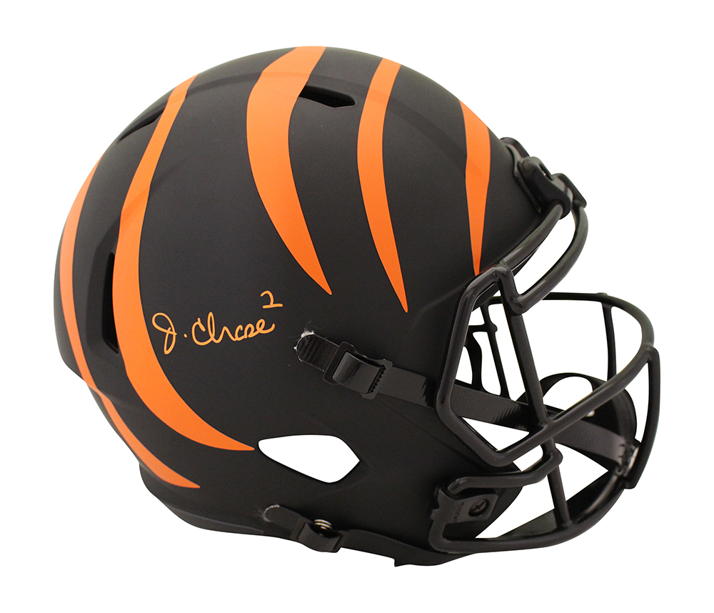 Ja'Marr Chase Autographed Cincinnati Bengals F/S Eclipse Helmet Beckett