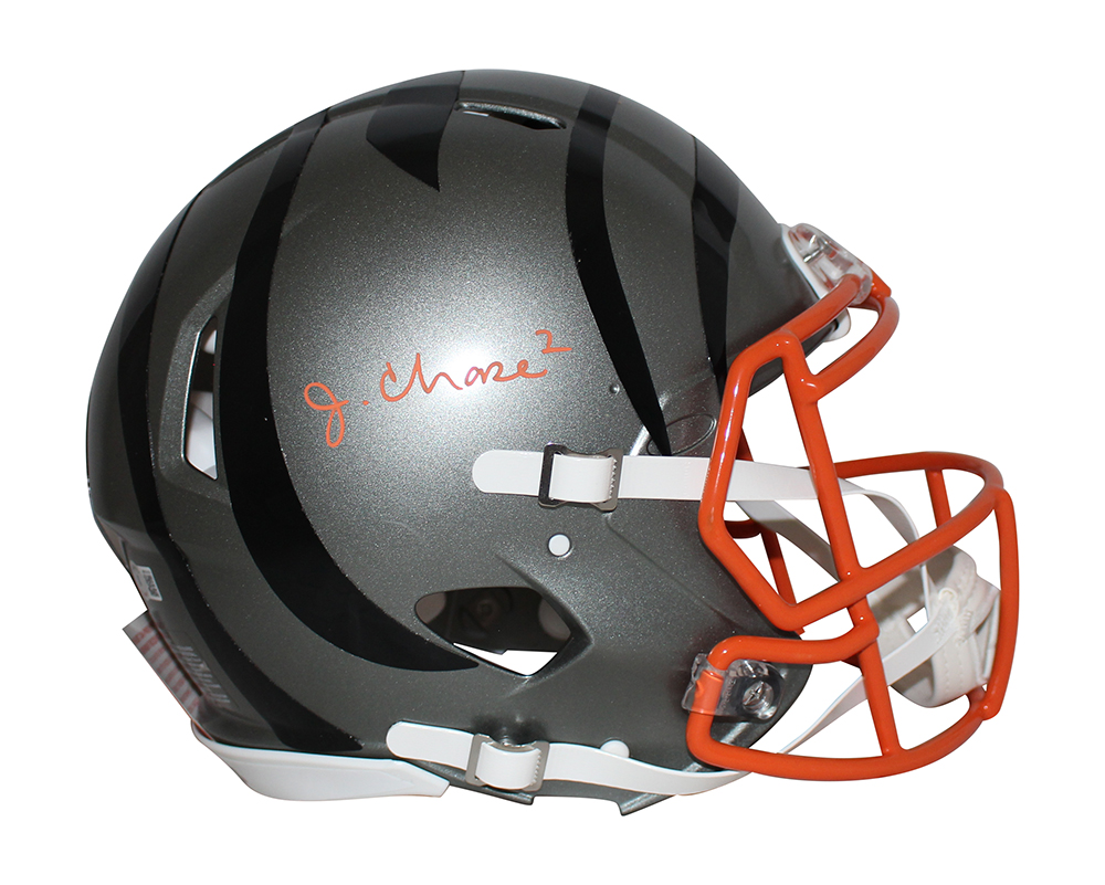 Ja'Marr Chase Autographed Cincinnati Bengals Authentic Flash Helmet BAS