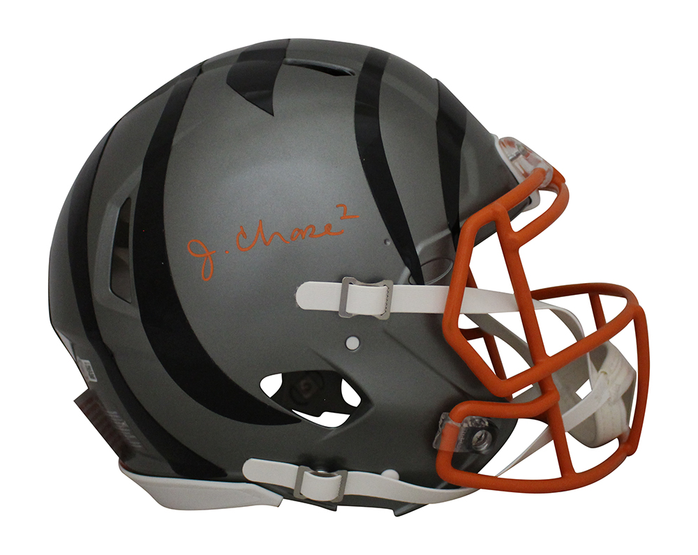 Ja'Marr Chase Autographed Cincinnati Bengals Authentic Flash Helmet BAS