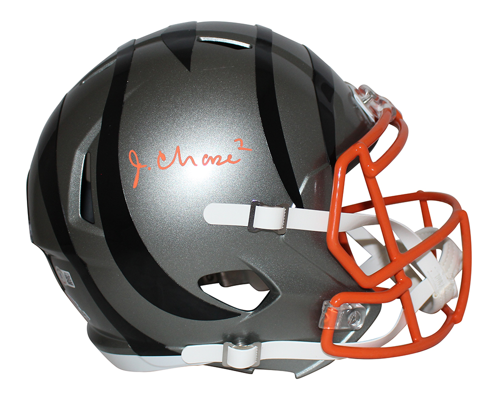 Ja'Marr Chase Autographed/Signed Cincinnati Bengals F/S Flash Helmet BAS