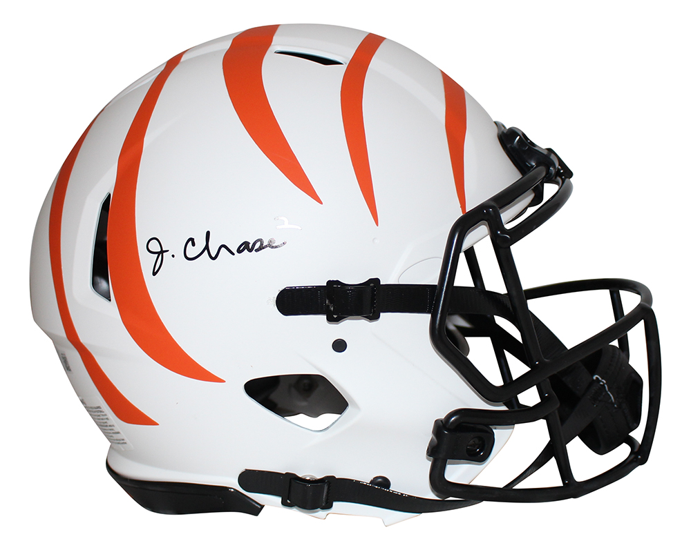 Ja'Marr Chase Autographed Cincinnati Bengals Authentic Lunar Helmet BAS