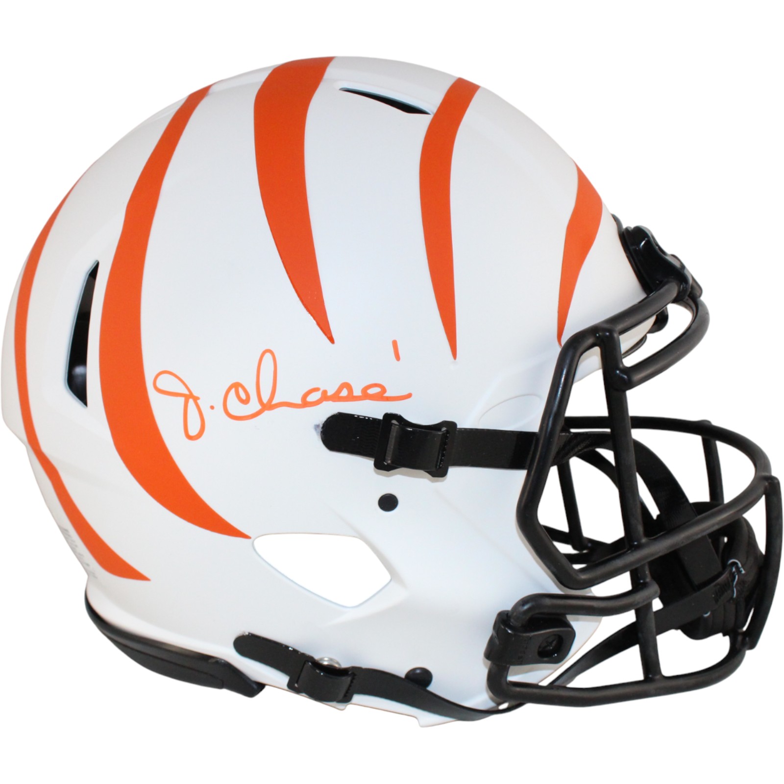 Ja'Marr Chase Autographed Cincinnati Bengals Pro Lunar Helmet Beckett W 53267