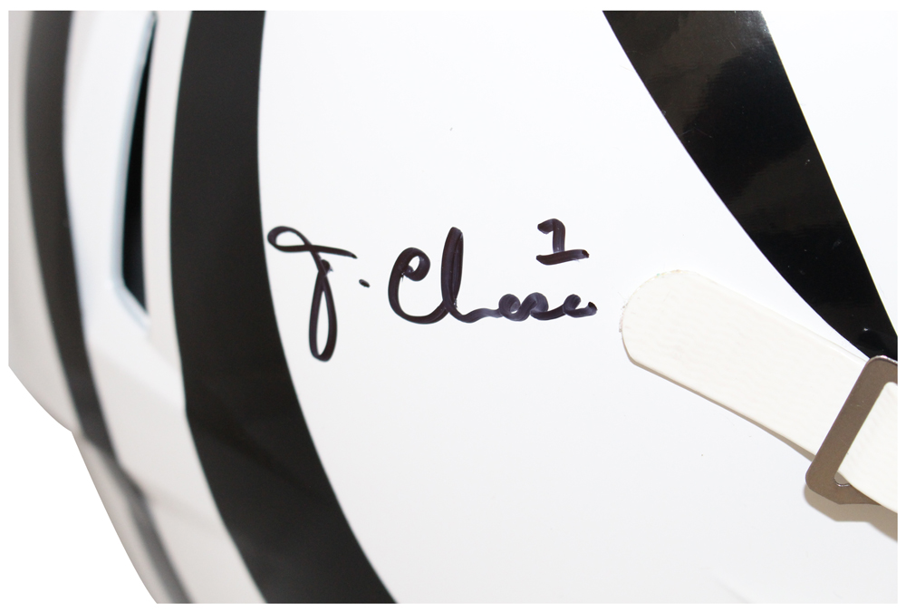 Ja'Marr Chase Signed Cincinnati White Alt F/S Helmet Becektt 41049