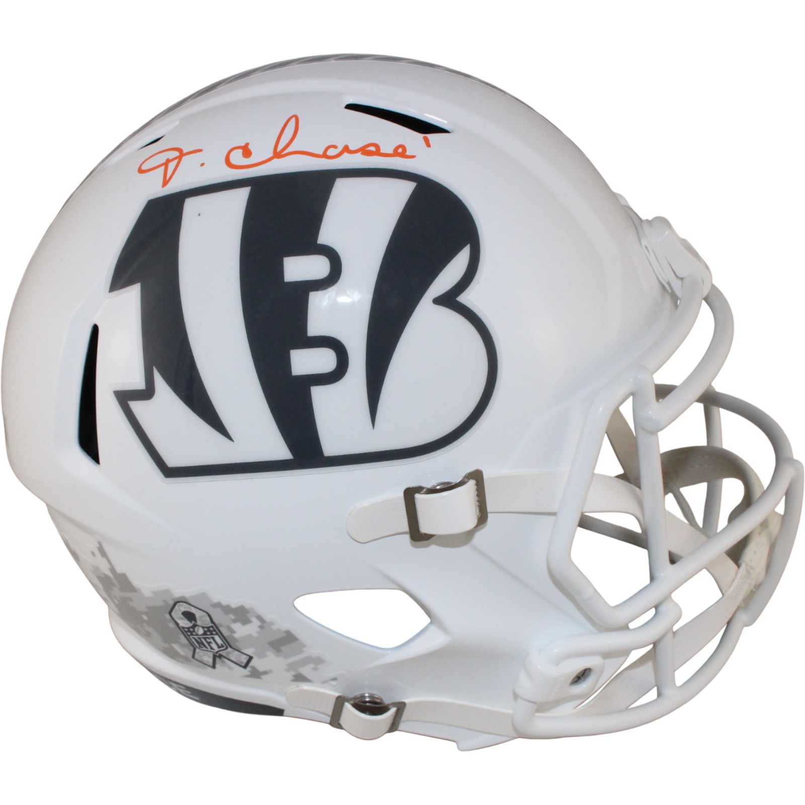 Ja'Marr Chase Autographed Cincinnati Bengals F/S 24 Salute Helmet Beckett 54006