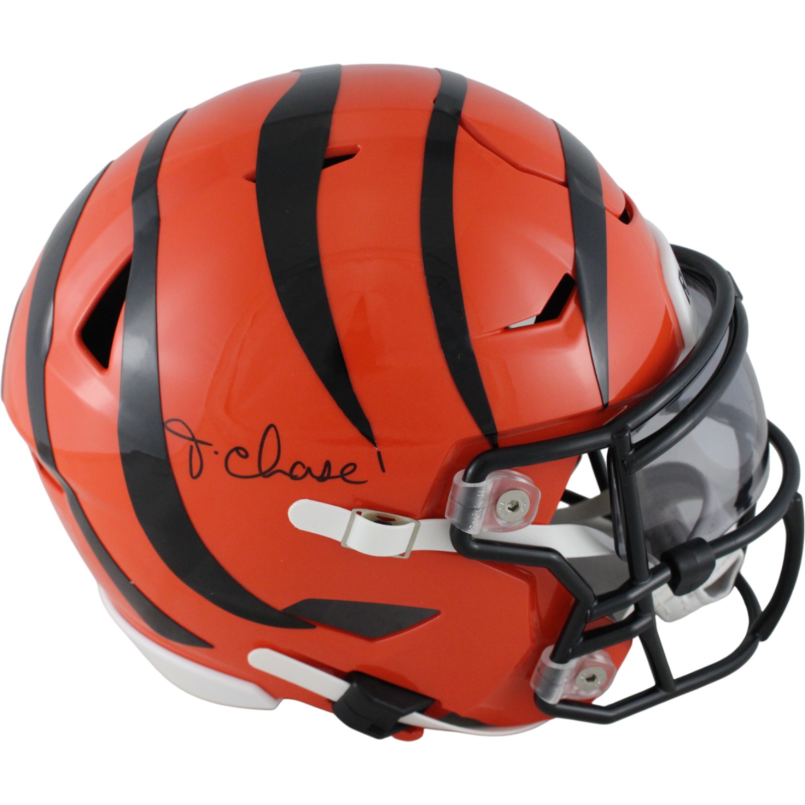 Ja'Marr Chase Autographed Cincinnati Bengals Mid-Size Midi Helmet Beckett 54008