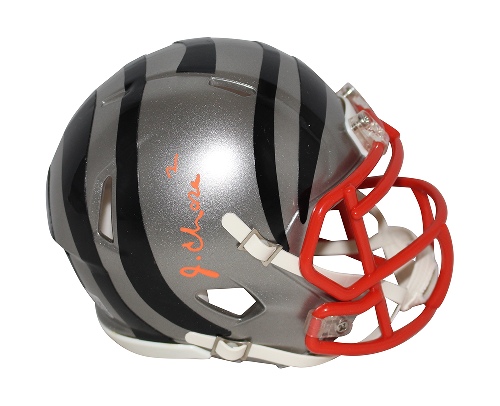 Ja'Marr Chase Autographed Cincinnati Bengals Flash Mini Helmet BAS