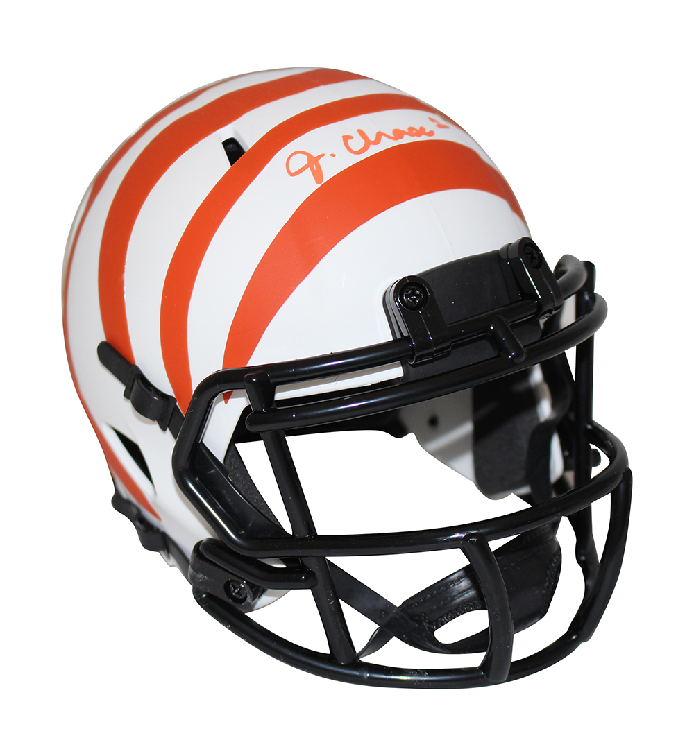 Ja'Marr Chase Autographed Cincinnati Bengals Lunar Mini Helmet Beckett