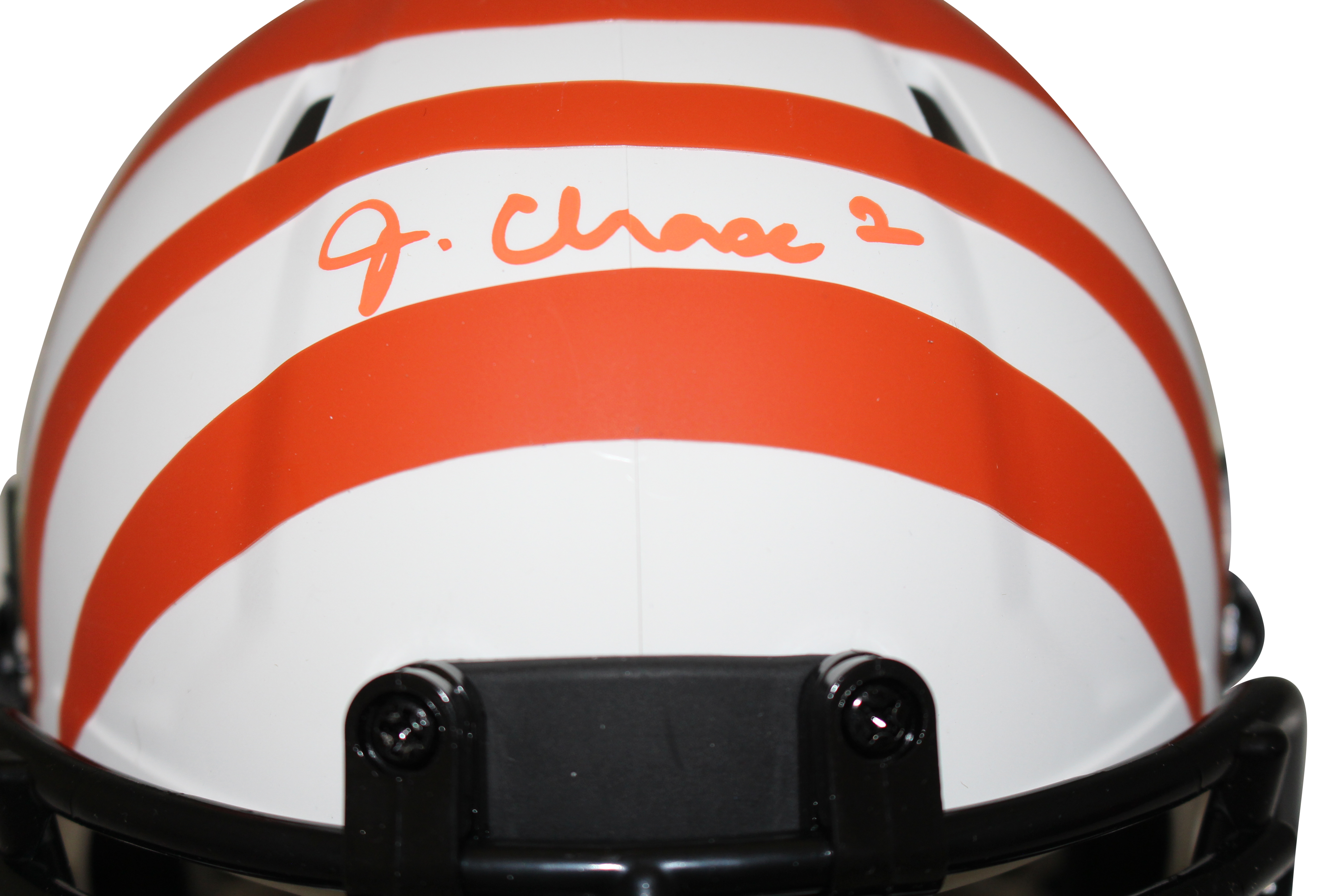 Ja'Marr Chase Autographed Cincinnati Bengals Lunar Mini Helmet Beckett