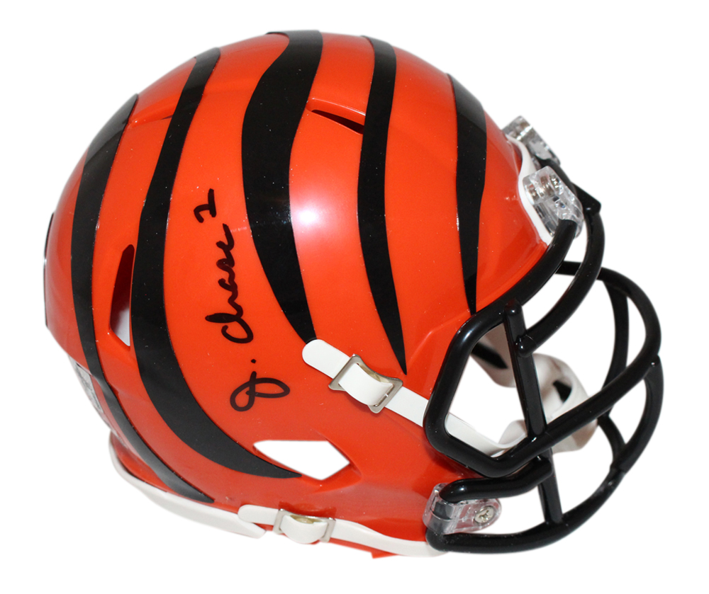JaMarr Chase Autographed Cincinnati Bengals Mini Helmet BAS