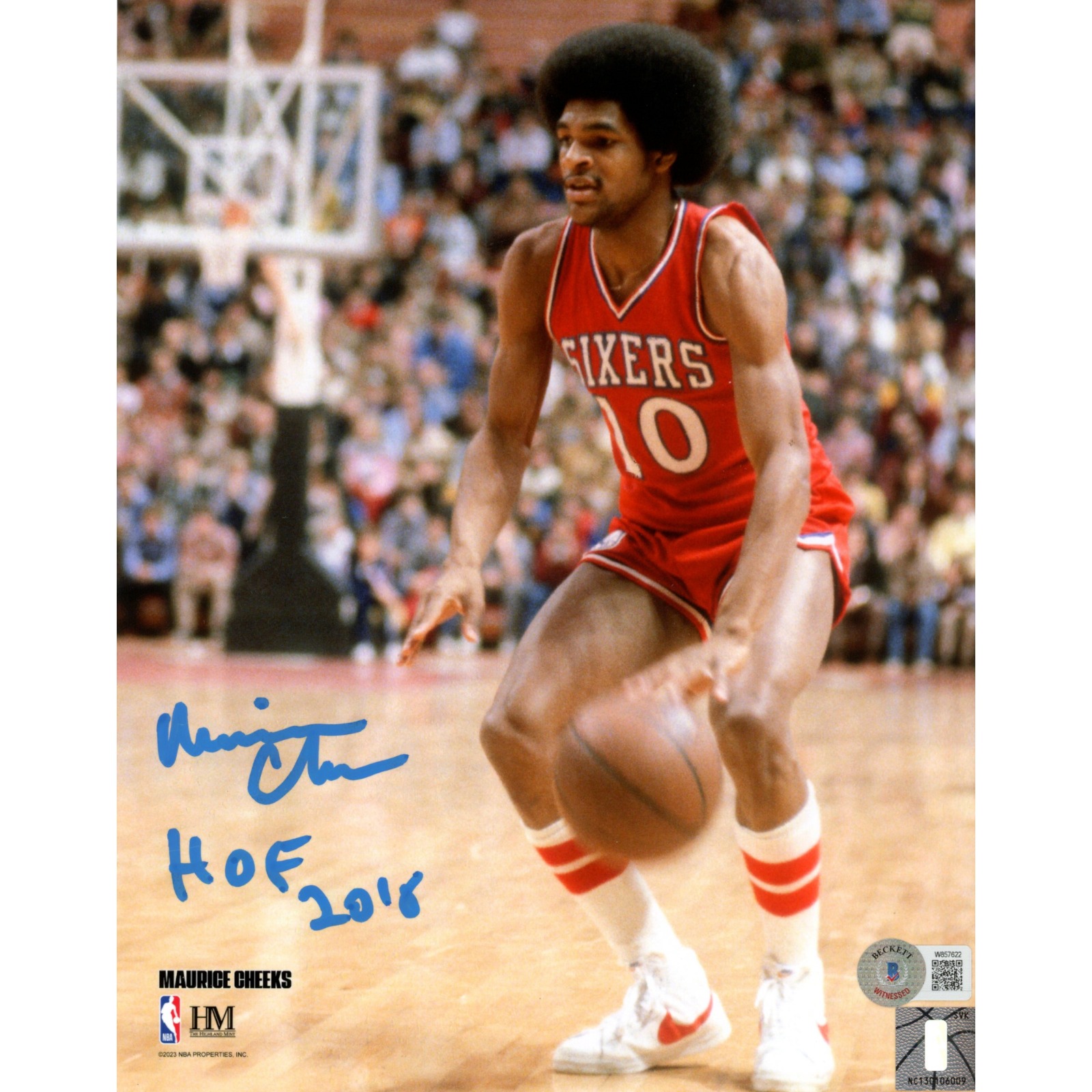 Maurice Cheeks Autographed Philadelphia 76ers 8x10 Photo Beckett