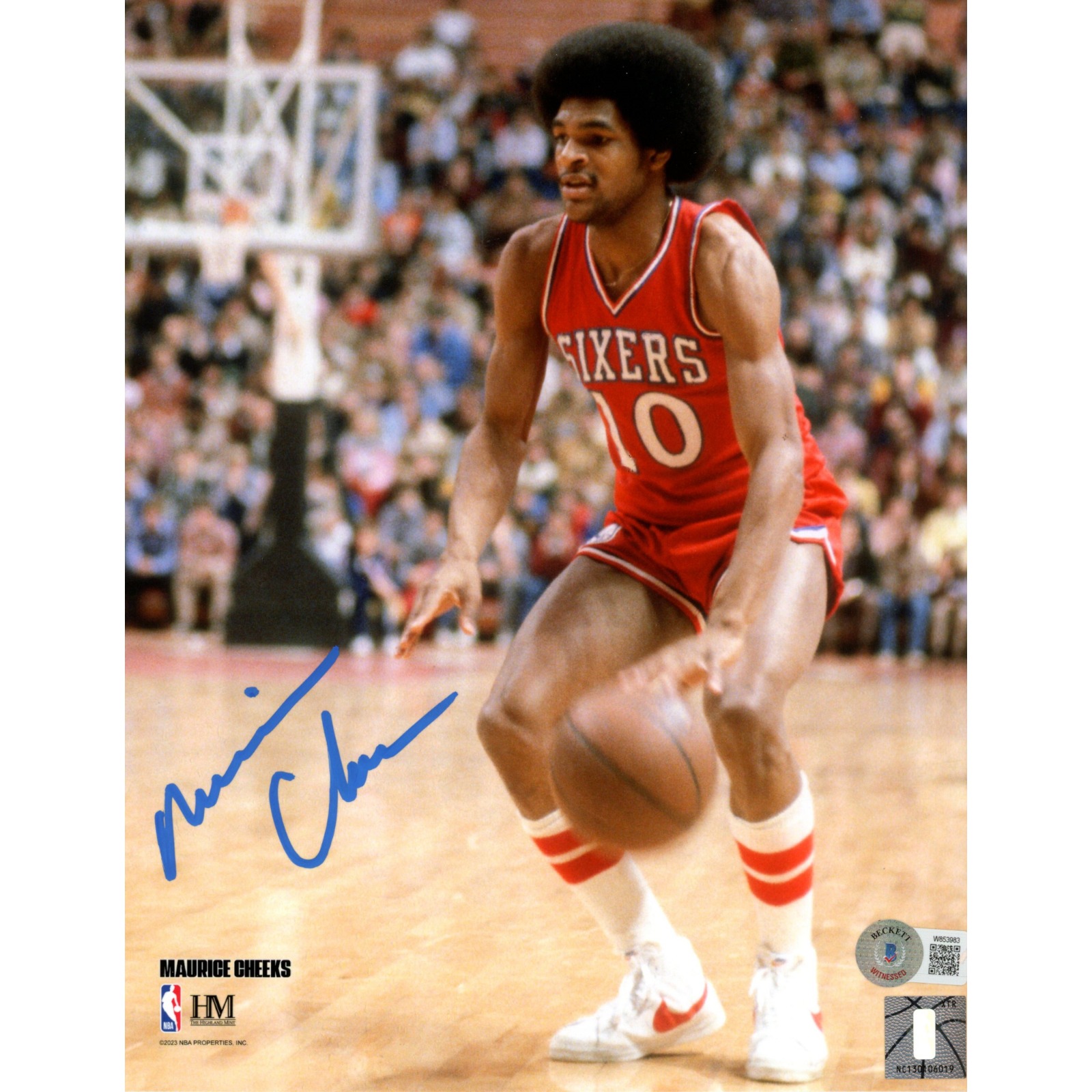 Maurice Cheeks Autographed Philadelphia 76ers 8x10 Photo Beckett 