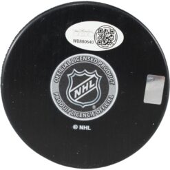 Gerry Cheevers Autographed/Signed Boston Bruins 100 Year Puck HOF 85 JSA 53954