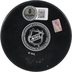 Chris Chelios Autographed/Signed Chicago Blackhawks Logo Puck HOF Beckett 53961