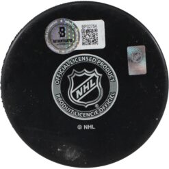 Chris Chelios Autographed/Signed Detroit Red Wings Logo Puck HOF Beckett 53965