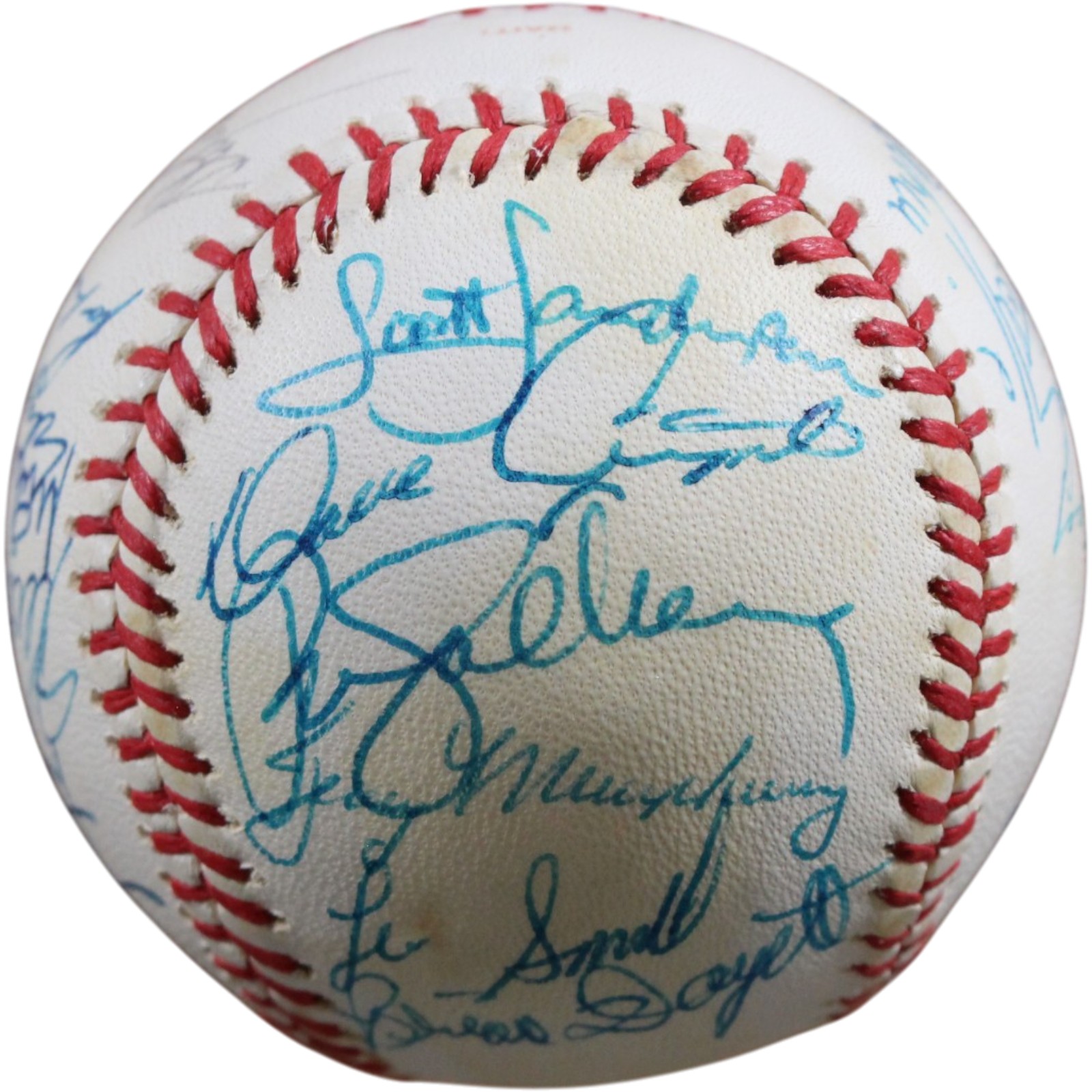 Chicago Cubs 1986 Team Sandberg Eckersley +23 Sigs Signed Baseball Beckett 56280