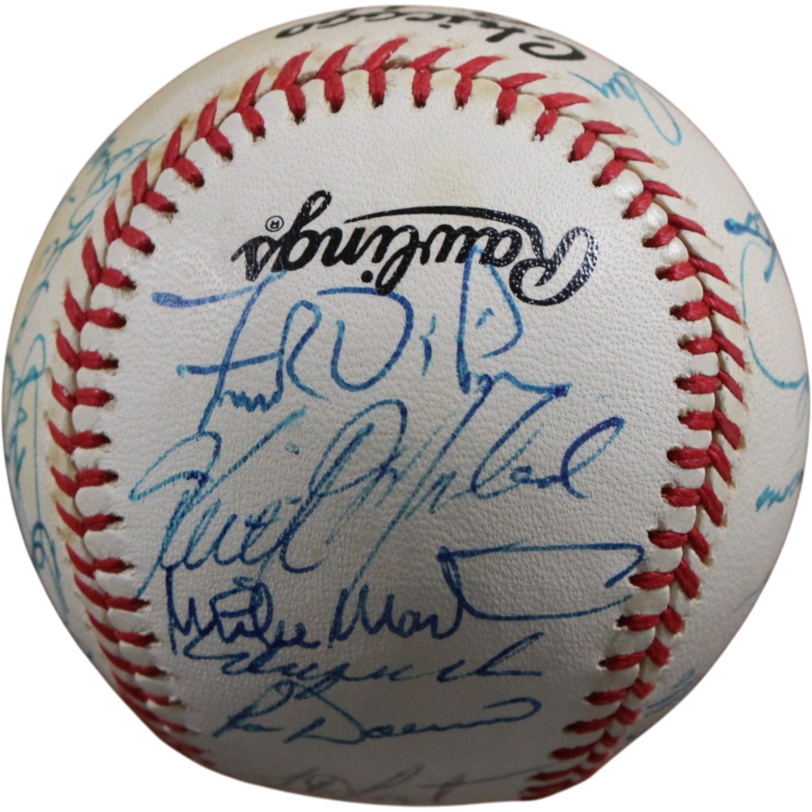 Chicago Cubs 1986 Team Sandberg Eckersley +23 Sigs Signed Baseball Beckett 56280