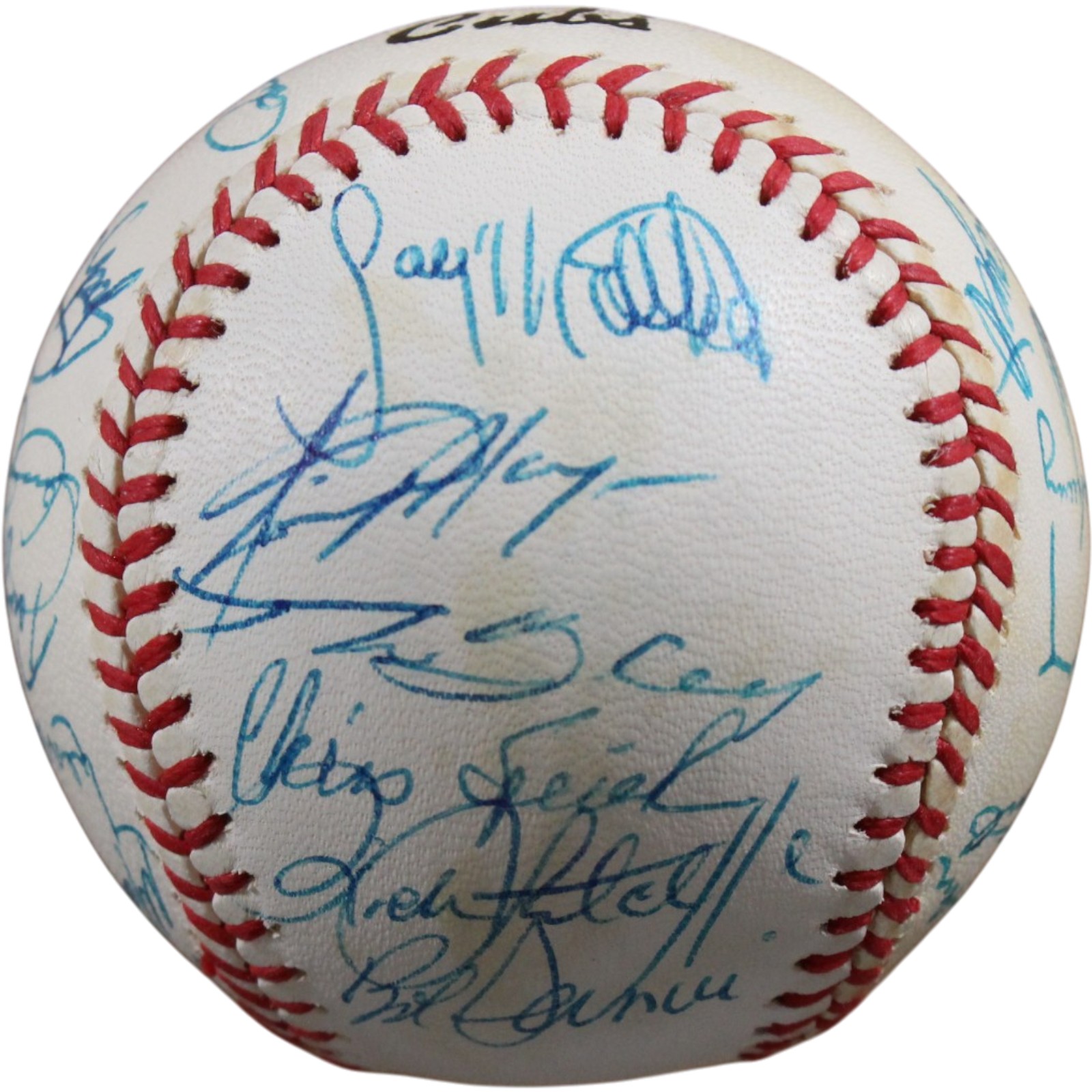 Chicago Cubs 1986 Team Sandberg Eckersley +23 Sigs Signed Baseball Beckett 56280 4 Chicago Cubs 1986 Team Sandberg Eckersley +23 Sigs Signed Baseball Beckett 56280