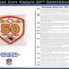Kansas City Chiefs 50th Anniversary Patch Stat Card Official Willabee & Ward
