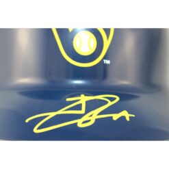 Jackson Chourio Signed Milwaukee Brewers Rawlings Mini Helmet Fanatics 53693