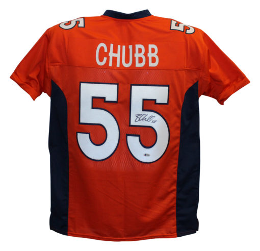 Bradley Chubb Autographed/Signed Pro Style Orange XL Jersey BAS 25105