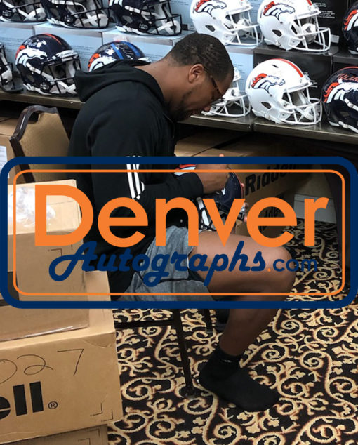 Bradley Chubb Autographed/Signed Denver Broncos Speed Replica Helmet BAS 24811