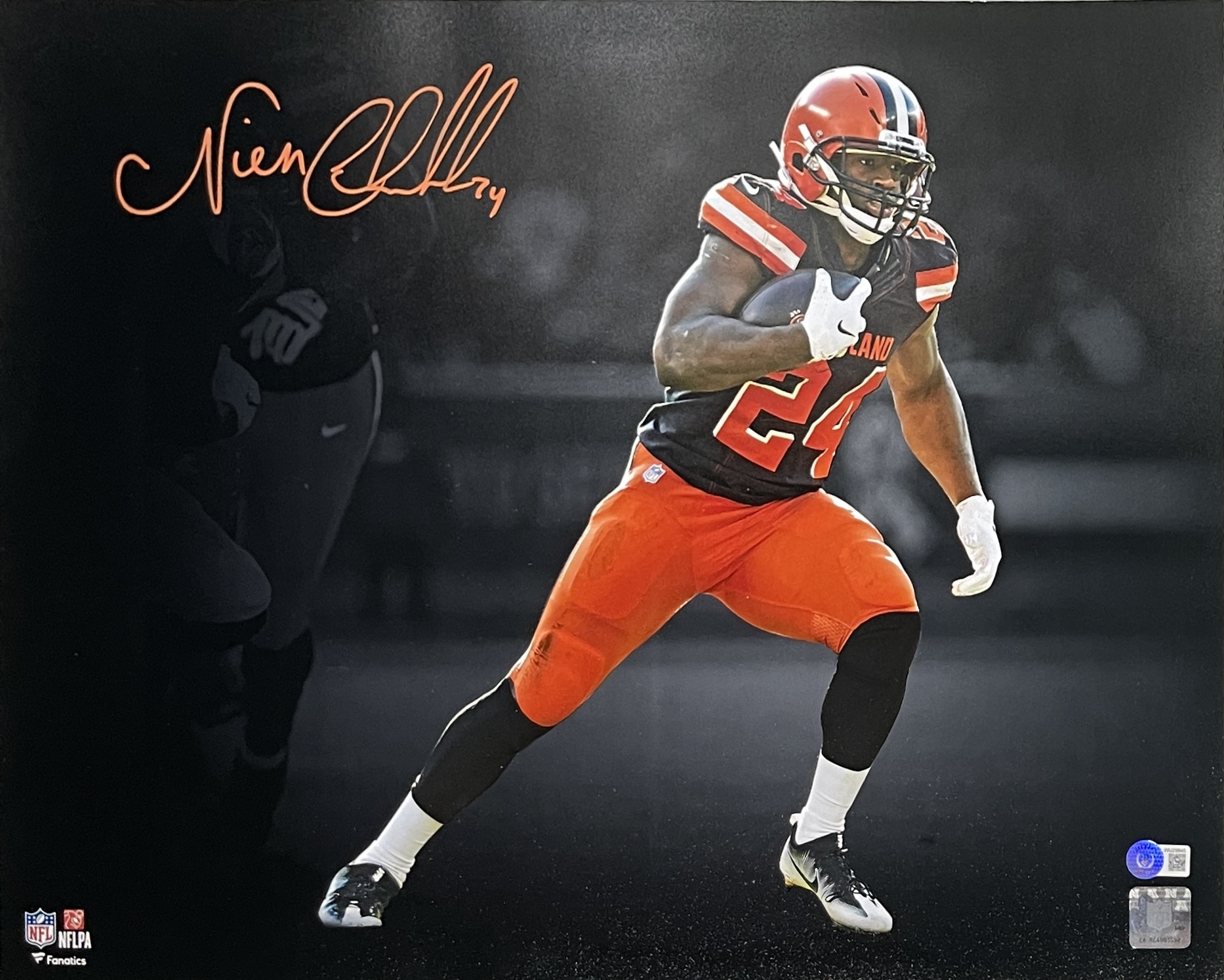 Nick Chubb Autographed/Signed Cleveland Browns 16x20 Photo Beckett 