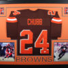 Nick Chubb Autographed Cleveland Browns Framed Brown XL Jersey JSA 11046