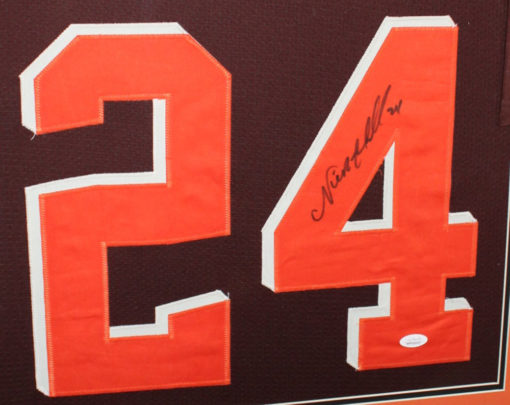 Nick Chubb Autographed Cleveland Browns Framed Brown XL Jersey JSA 11046