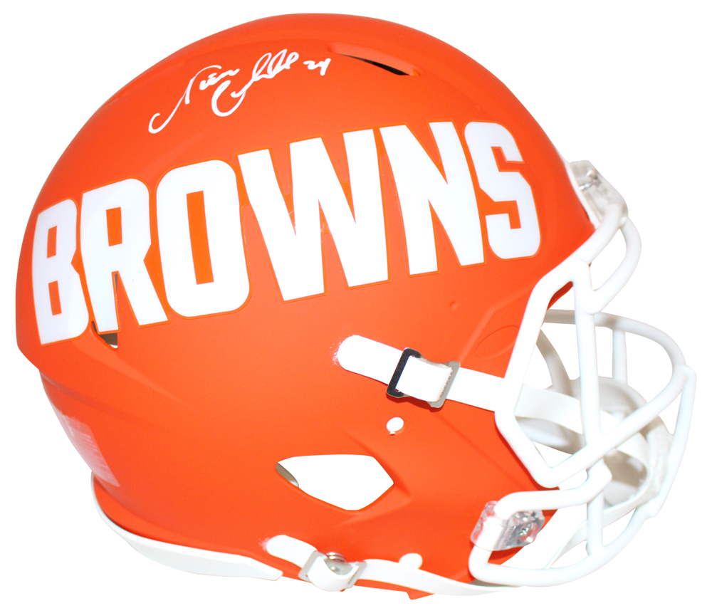 Nick Chubb Autographed Cleveland Browns Authentic AMP Helmet BAS 27614